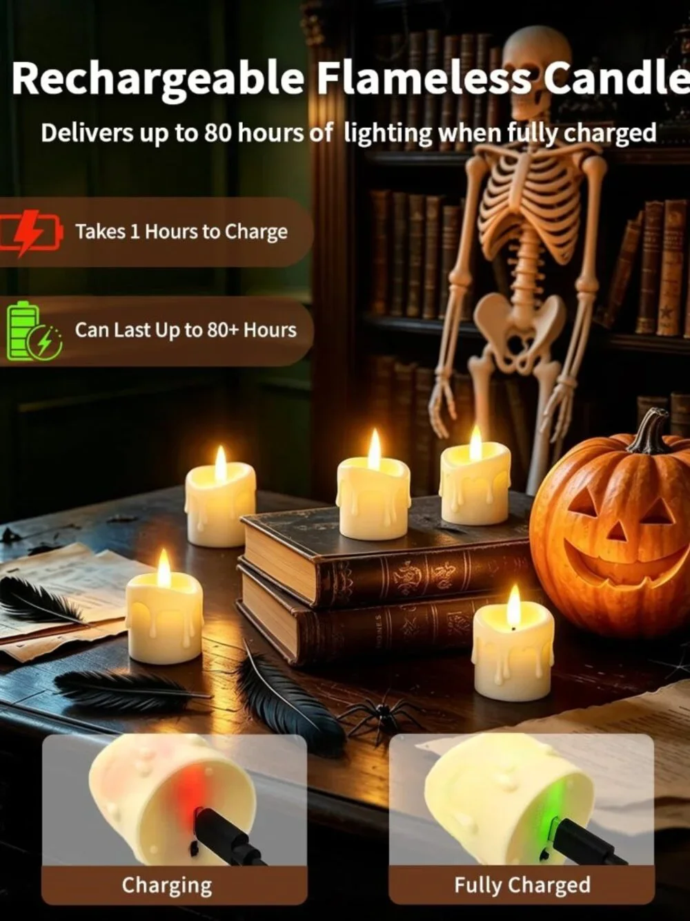 24 Pack Rechargeable Flameless Candles with Remote & Timer - Perfect for Home
